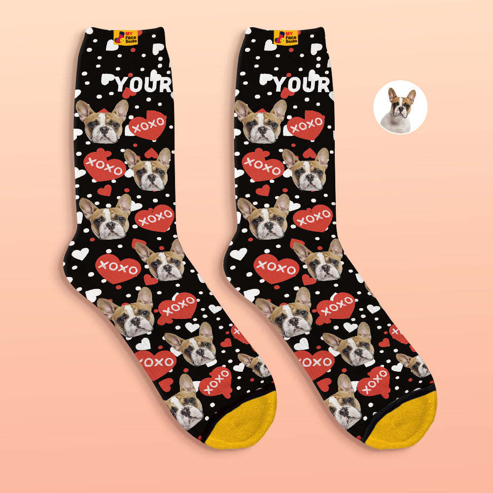 Chaussettes Imprimées Numériques 3d Personnalisées Xoxo Face Socks - VisageChaussettes