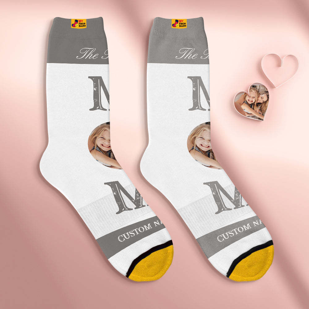 Chaussettes Personnalisées Pour Le Visage Cadeaux Personnalisés Pour La Fête Des Mères Chaussettes Imprimées Numériquement En 3d Pour La Meilleure Maman - VisageChaussettes