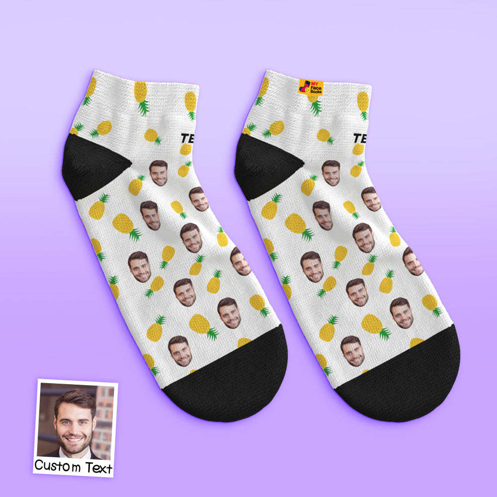 Chaussettes Basses Personnalisées Chaussettes Visage Personnalisées Ananas - VisageChaussettes