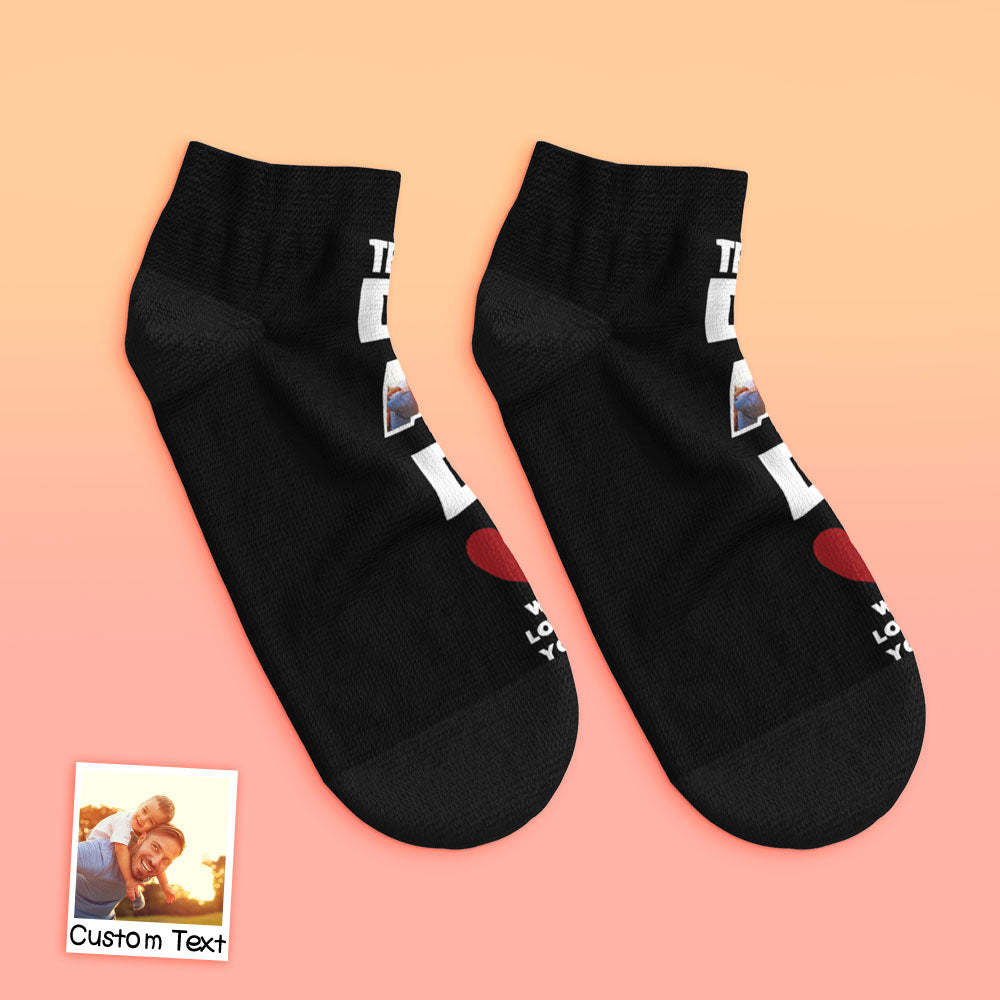 Chaussettes Basses Personnalisées Pour Le Visage De La Cheville Papa Nous T'aimons Cadeaux Pour Papa - VisageChaussettes