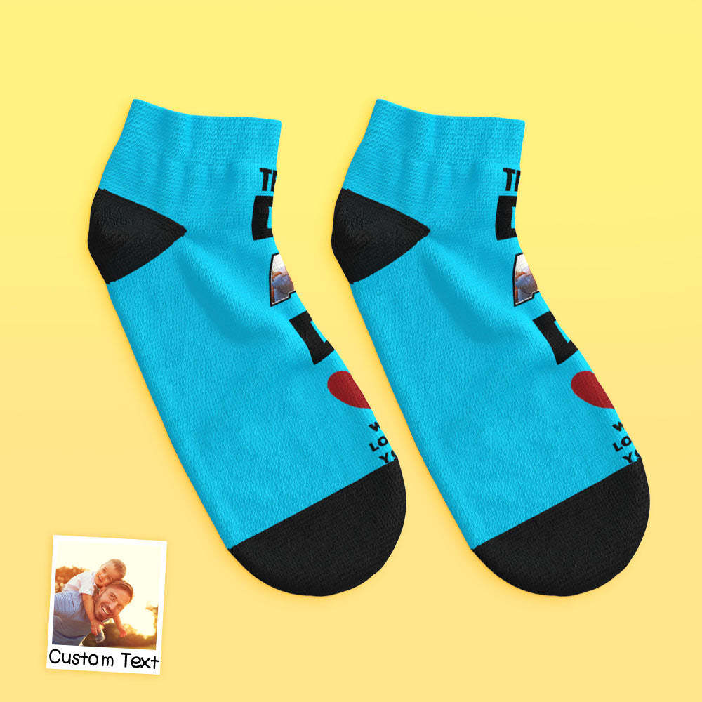 Chaussettes Basses Personnalisées Pour Le Visage De La Cheville Papa Nous T'aimons Cadeaux Pour Papa - VisageChaussettes