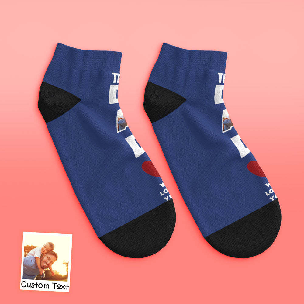 Chaussettes Basses Personnalisées Pour Le Visage De La Cheville Papa Nous T'aimons Cadeaux Pour Papa - VisageChaussettes