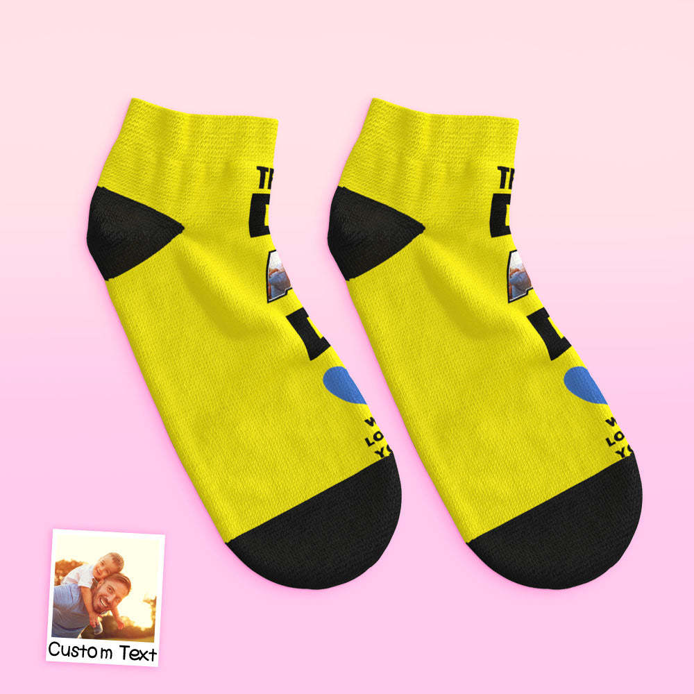 Chaussettes Basses Personnalisées Pour Le Visage De La Cheville Papa Nous T'aimons Cadeaux Pour Papa - VisageChaussettes