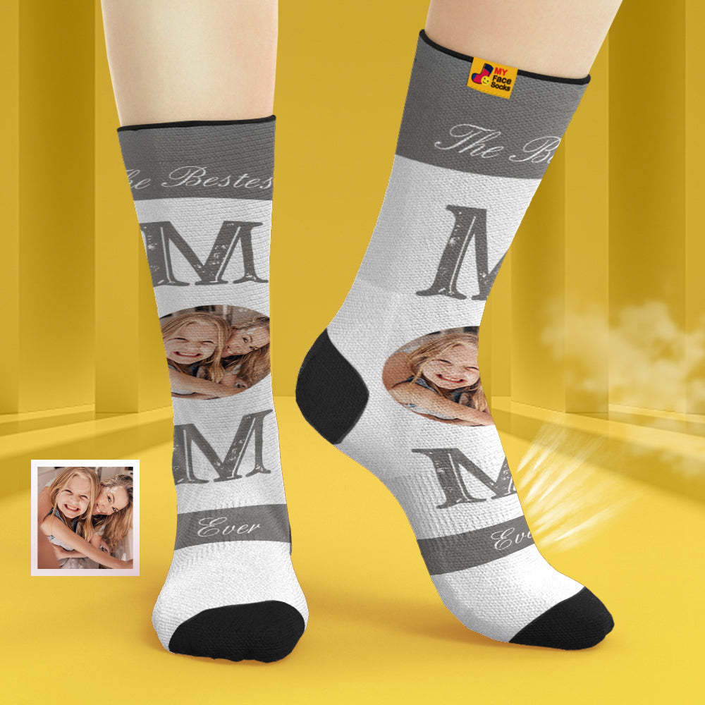 Chaussettes De Visage Respirantes Personnalisées Chaussettes Douces Personnalisées Cadeaux Pour La Meilleure Maman - VisageChaussettes