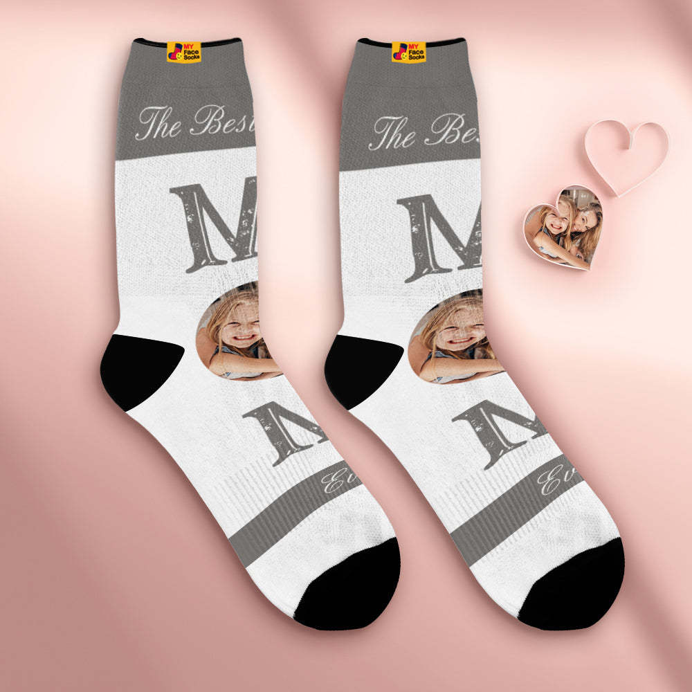 Chaussettes De Visage Respirantes Personnalisées Chaussettes Douces Personnalisées Cadeaux Pour La Meilleure Maman - VisageChaussettes