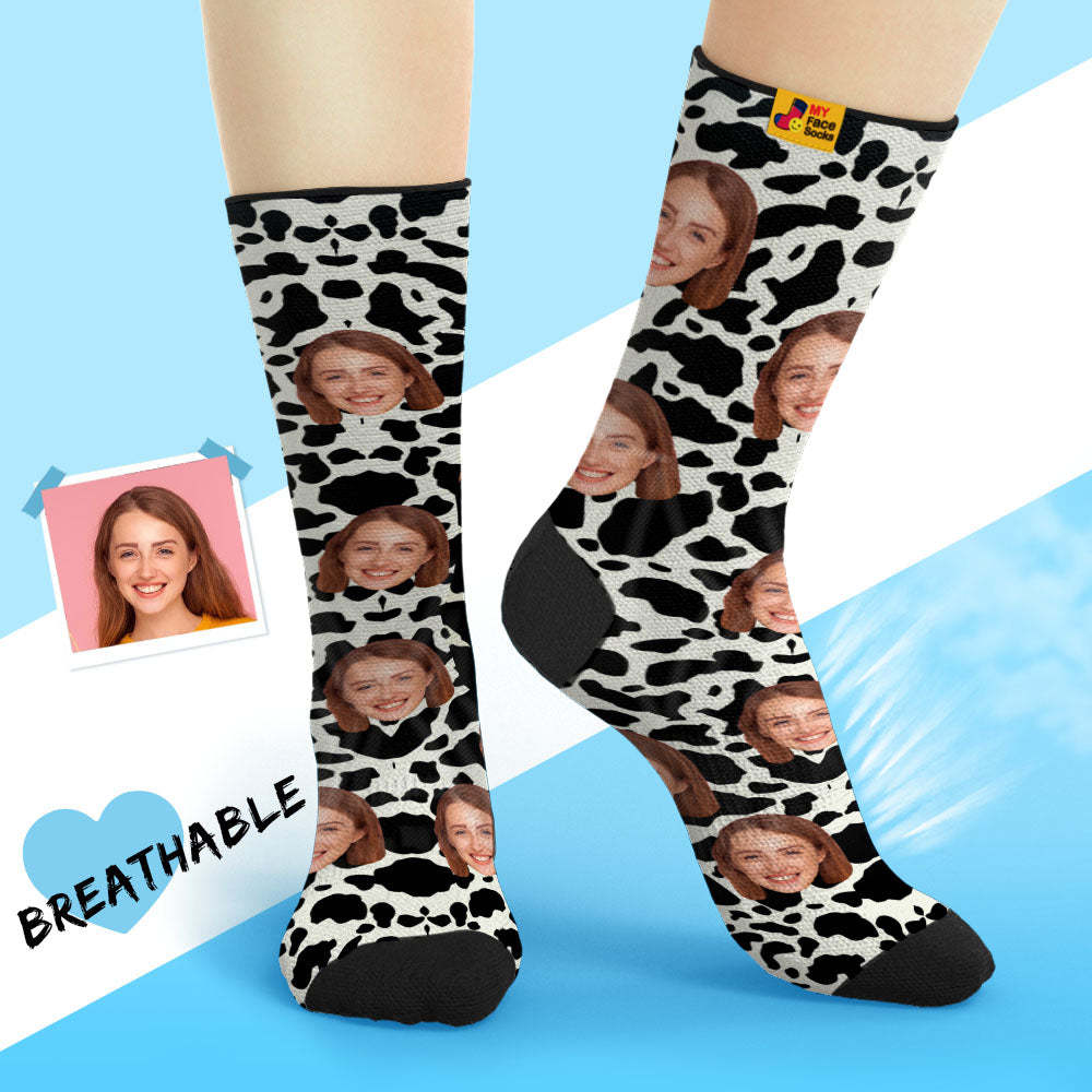 Chaussettes De Visage Respirantes Personnalisées Cadeaux De Chaussettes Douces Personnalisées Pour L'impression D'amant-girafe - VisageChaussettes