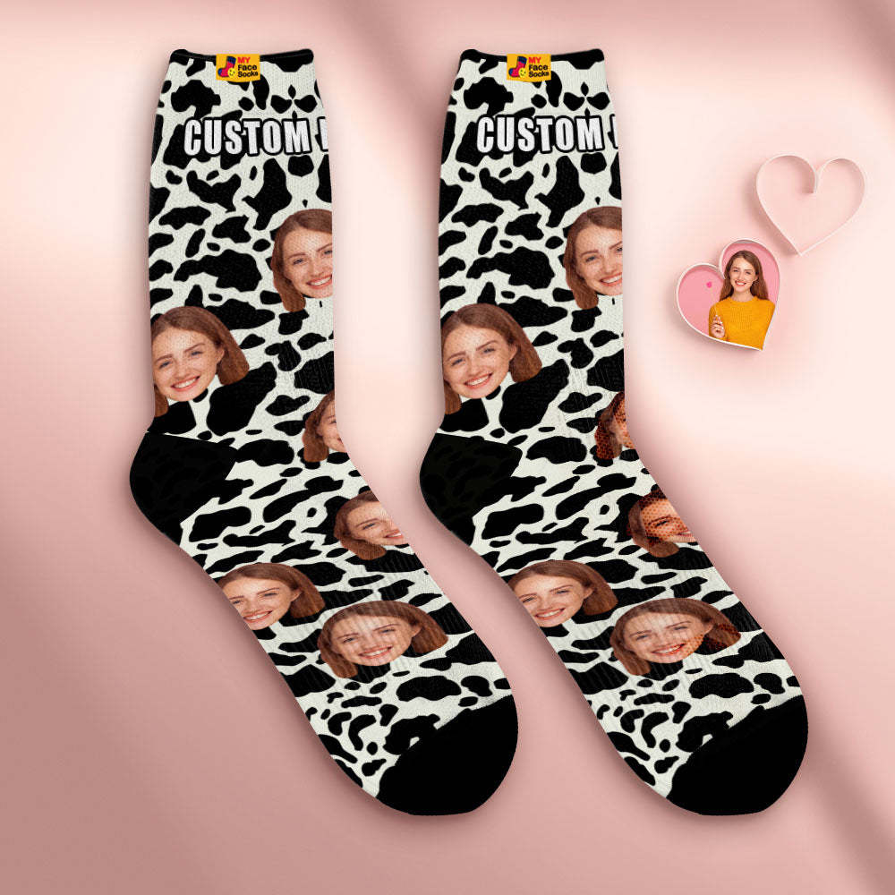 Chaussettes De Visage Respirantes Personnalisées Cadeaux De Chaussettes Douces Personnalisées Pour L'impression D'amant-girafe - VisageChaussettes