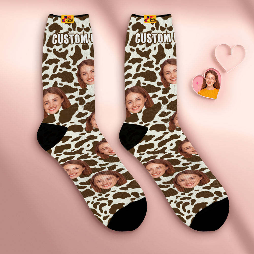 Chaussettes De Visage Respirantes Personnalisées Cadeaux De Chaussettes Douces Personnalisées Pour L'impression D'amant-girafe - VisageChaussettes