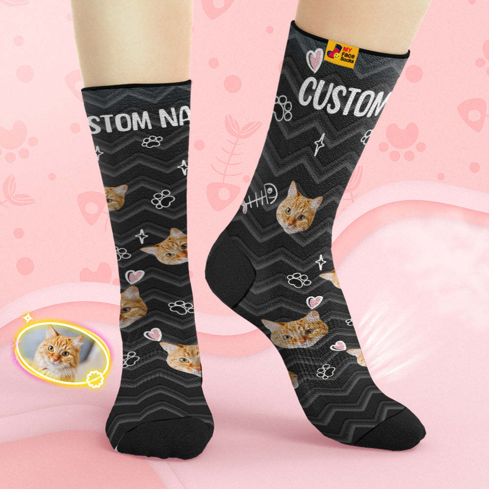 Chaussettes De Visage Respirantes Personnalisées Chaussettes Douces Personnalisées Cadeaux Visage D'animal Mignon - VisageChaussettes