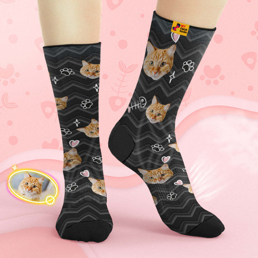 Chaussettes De Visage Respirantes Personnalisées Chaussettes Douces Personnalisées Cadeaux Visage D'animal Mignon - VisageChaussettes