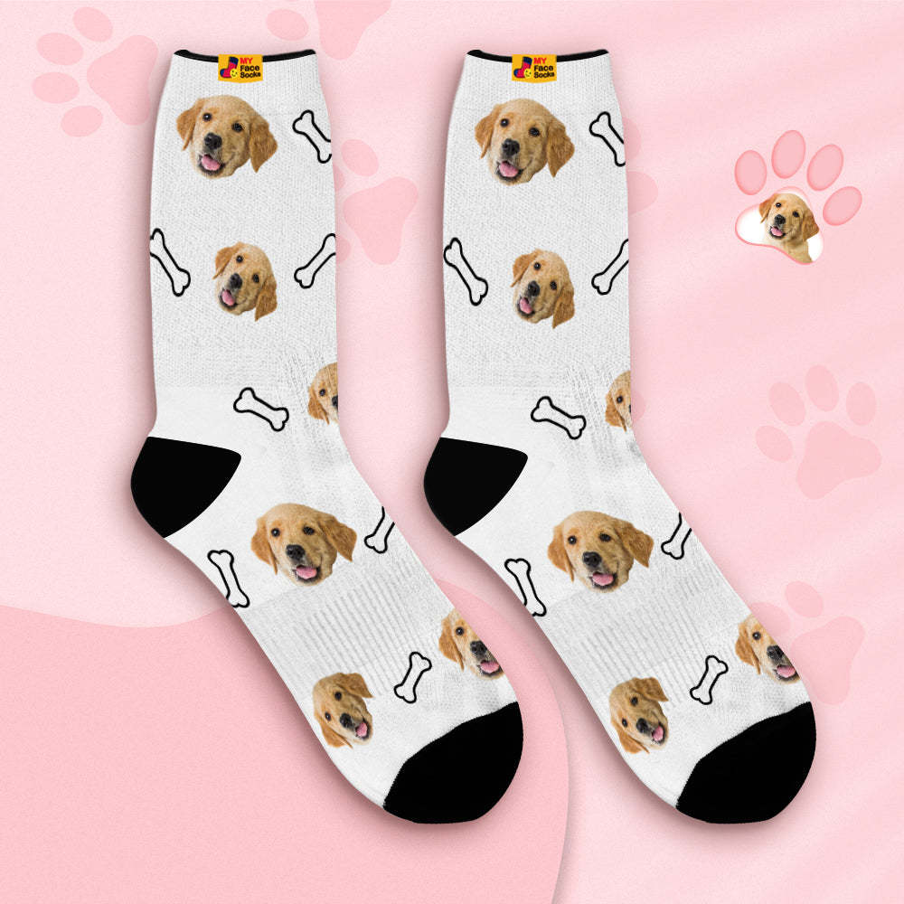 Chaussettes De Visage Respirantes Personnalisées Chaussettes Douces Personnalisées Cadeaux Mosaic Pet Face - VisageChaussettes