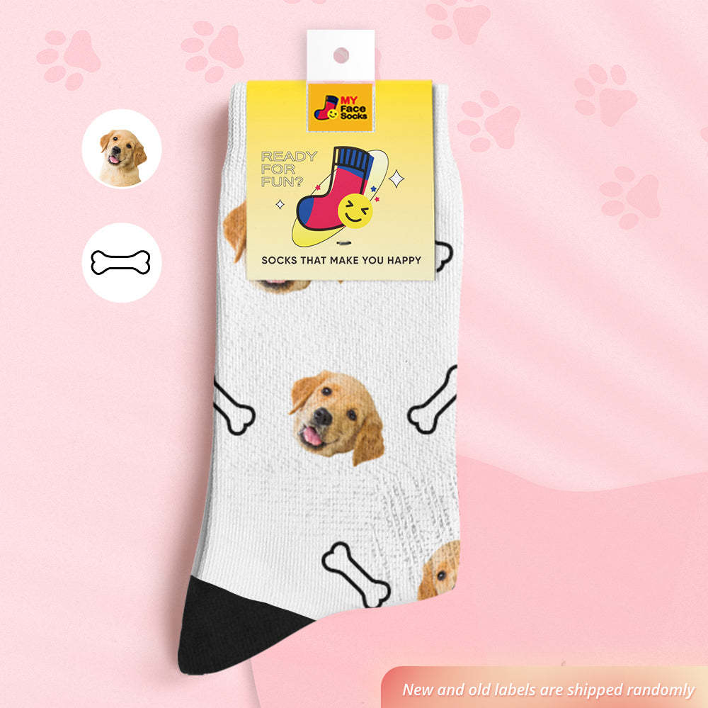 Chaussettes De Visage Respirantes Personnalisées Chaussettes Douces Personnalisées Cadeaux Mosaic Pet Face - VisageChaussettes