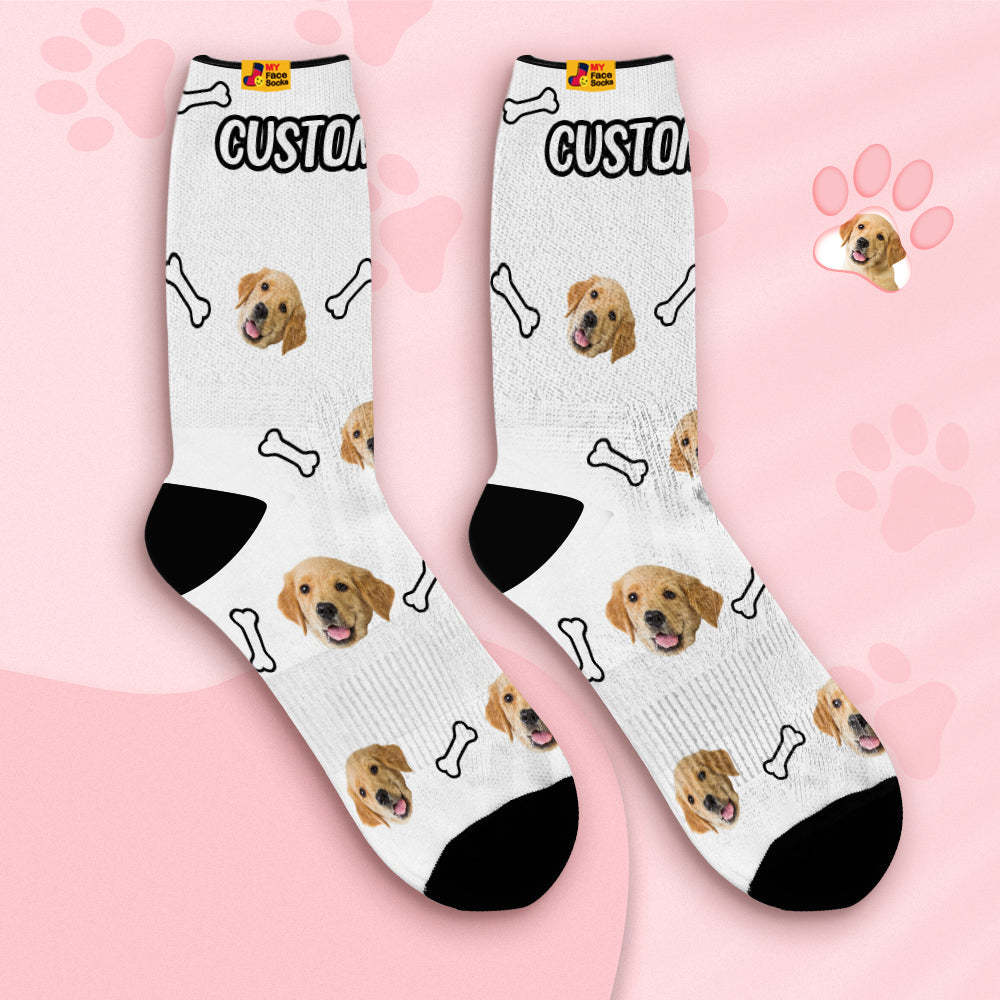 Chaussettes De Visage Respirantes Personnalisées Chaussettes Douces Personnalisées Cadeaux Mosaic Pet Face - VisageChaussettes