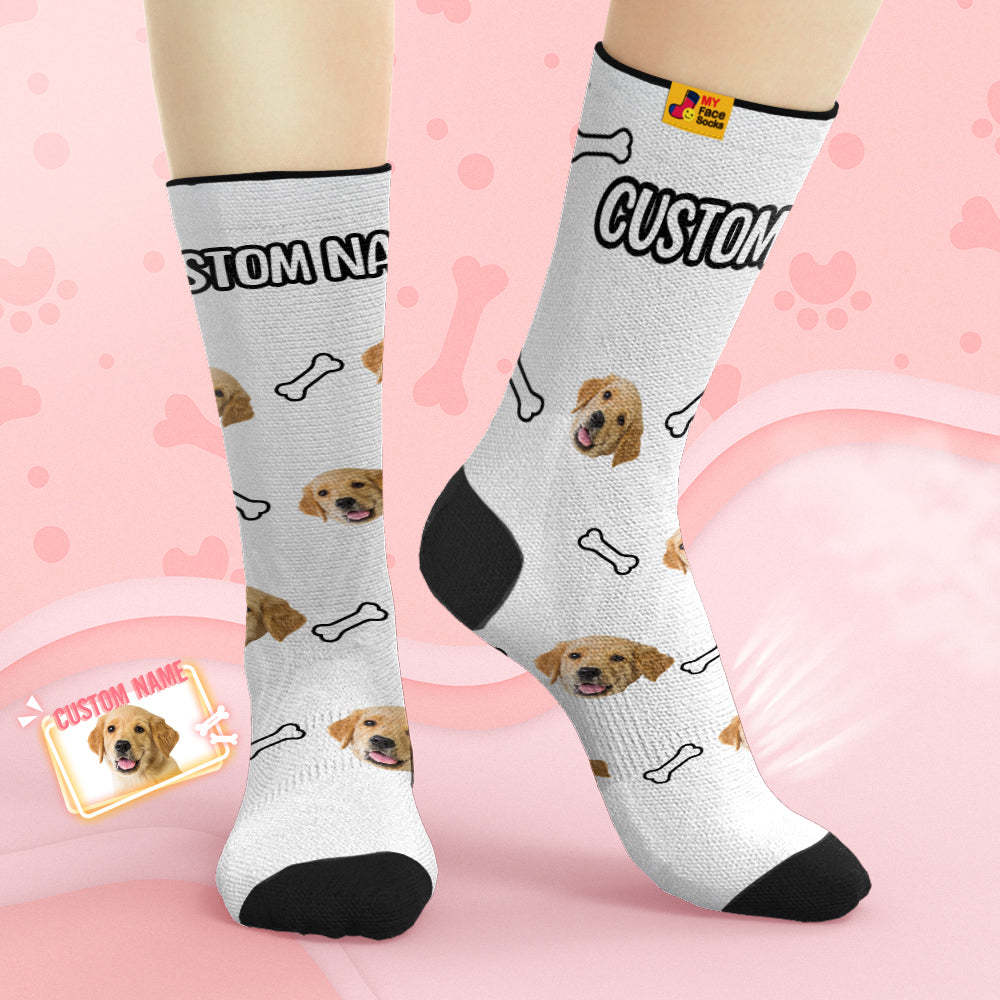 Chaussettes De Visage Respirantes Personnalisées Chaussettes Douces Personnalisées Cadeaux Mosaic Pet Face - VisageChaussettes