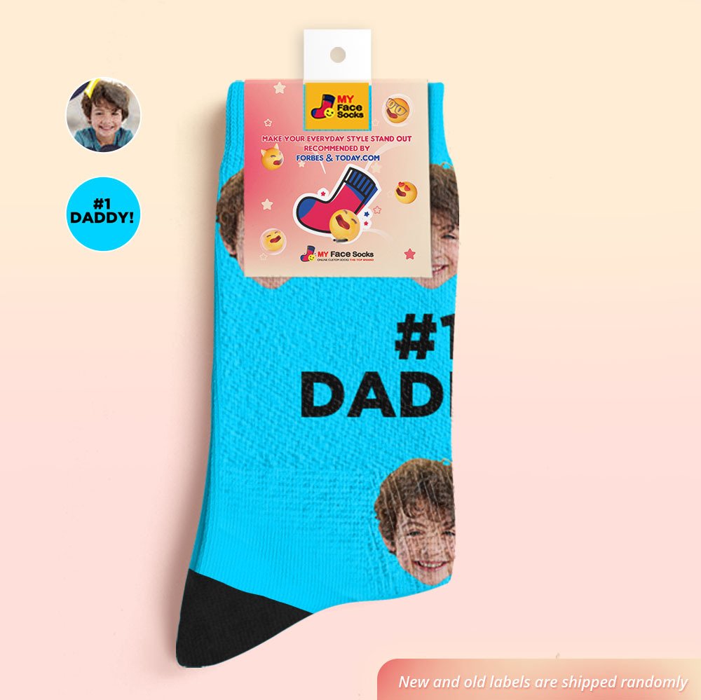 Cadeaux de chaussettes de visage personnalisés pour papa # 1 papa