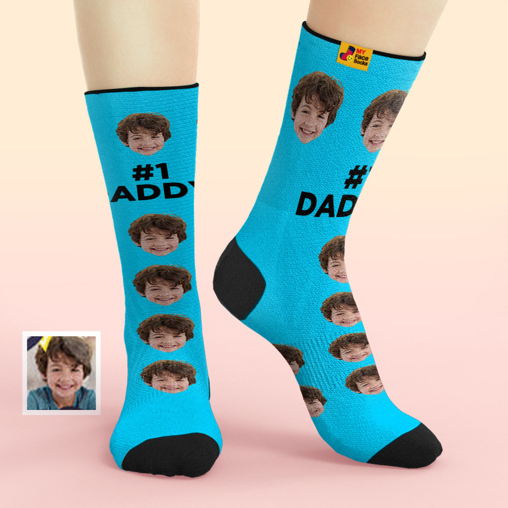 Cadeaux de chaussettes de visage personnalisés pour papa # 1 papa