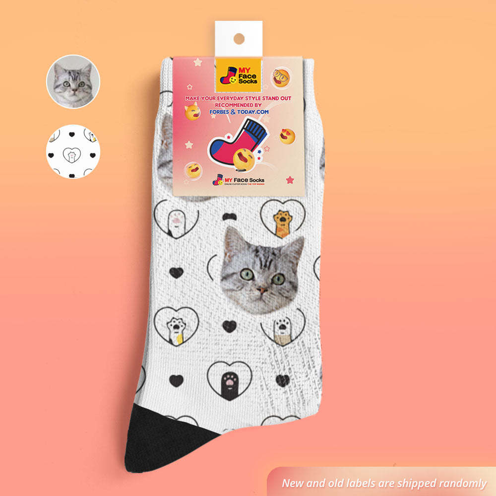 Chaussettes Personnalisées Pour Le Visage Ajouter Des Images Et Un Nom Photo Amoureux Des Chats Et Cadeau De Propriétaire De Chat Chaussettes Douces Et Respirantes - VisageChaussettes
