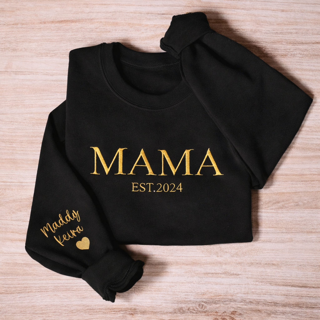 Sweat-shirt Brodé Personnalisé « maman », Sweat À Capuche Brodé Personnalisé « maman », Tenue Pour Nouvelle Maman, Vêtements Pour Annoncer Une Grossesse, Cadeaux Pour La Fête Des Mères - MyFaceSocksFR