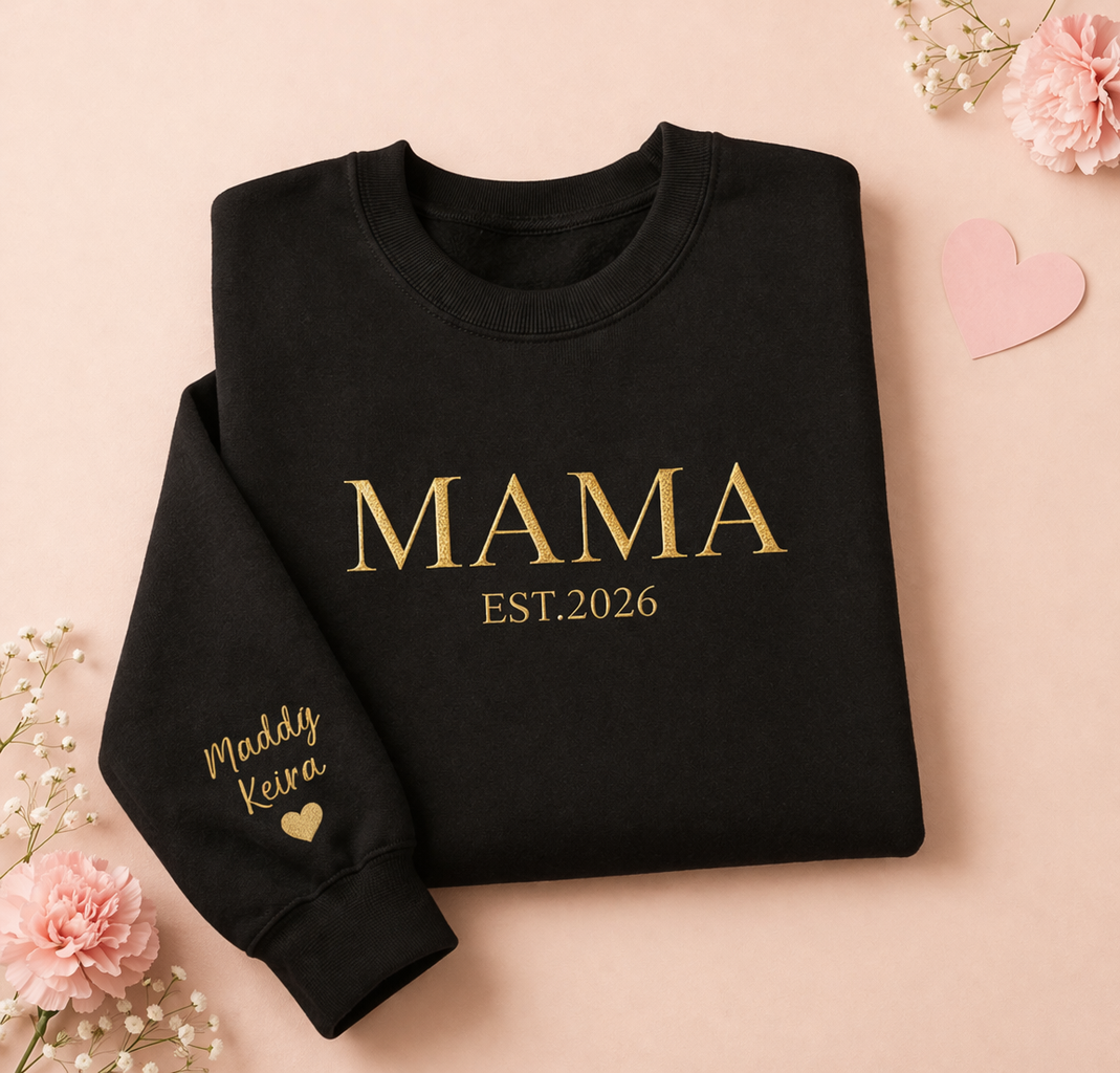 Sweat-shirt Brodé Personnalisé « maman », Sweat À Capuche Brodé Personnalisé « maman », Tenue Pour Nouvelle Maman, Vêtements Pour Annoncer Une Grossesse, Cadeaux Pour La Fête Des Mères - MyFaceSocksFR