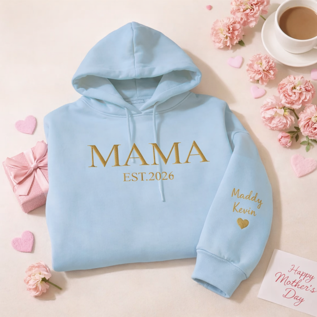 Sweat-shirt Brodé Personnalisé « maman », Sweat À Capuche Brodé Personnalisé « maman », Tenue Pour Nouvelle Maman, Vêtements Pour Annoncer Une Grossesse, Cadeaux Pour La Fête Des Mères
