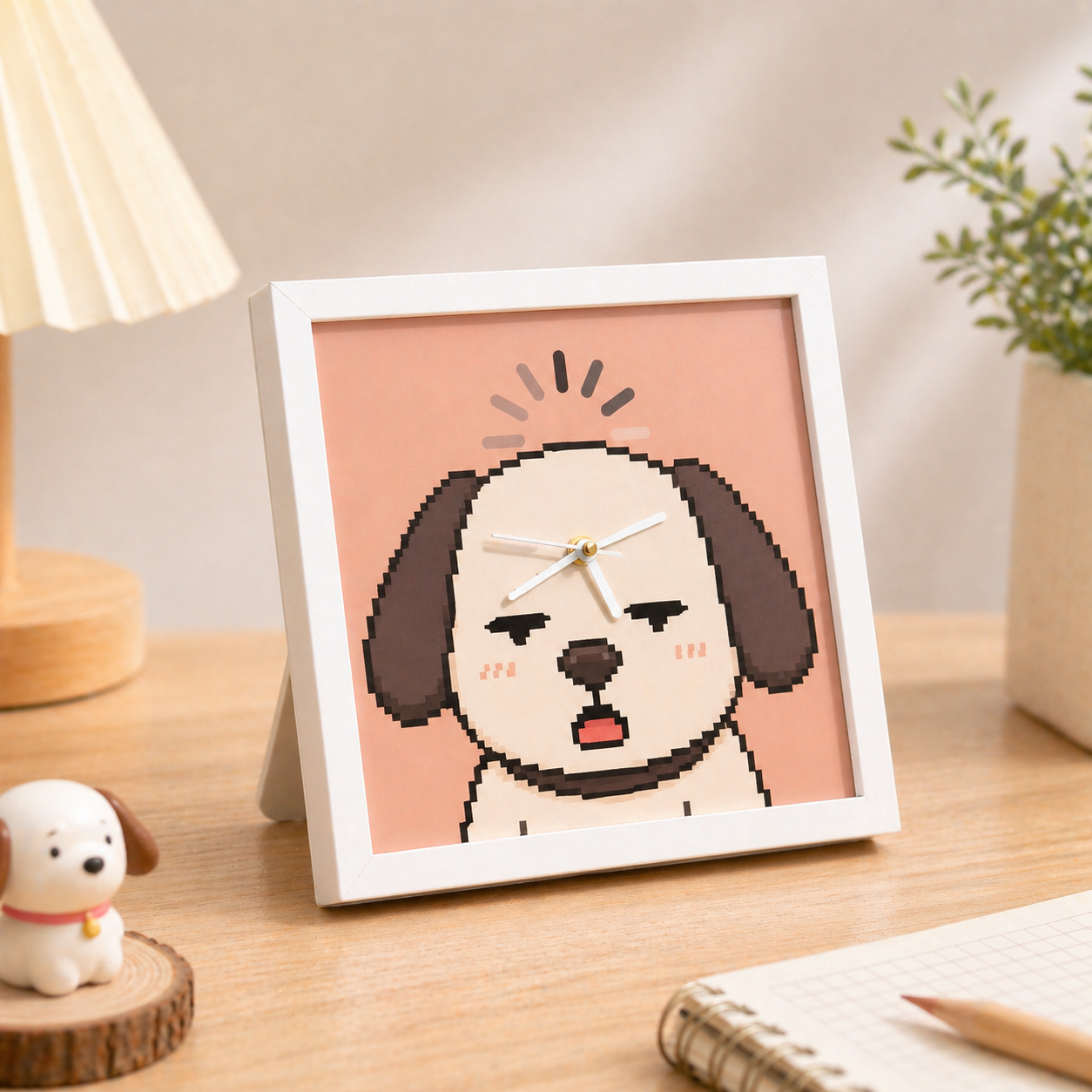 Horloge De Bureau Personnalisée Pixel Portrait Pour Enfants Et Famille, Mini Horloge De Table Amusante Hors Ligne, Idée Cadeau. - MyFaceSocksFR