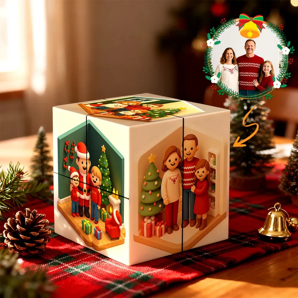 Cadeau De Noël Cube Photo Infinity Photo Personnalisée Cube Photo Pliable Décoration De La Maison Rubik's Cube