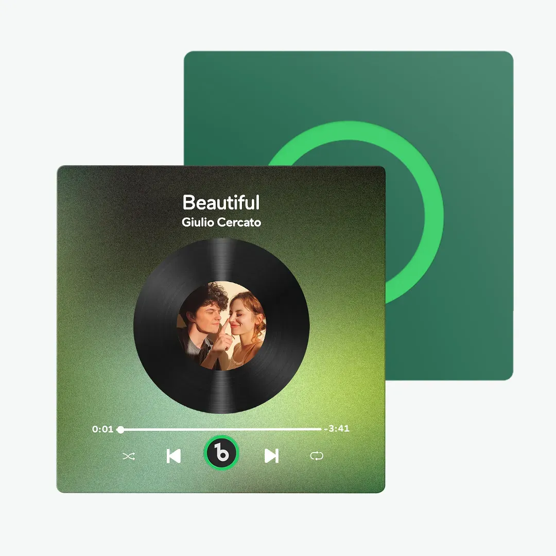 Aimant De Réfrigérateur Musical Personnalisé Avec Cadre Coloré, Autocollant Photo Mural Musical, Cadeau Pour Couple - MyFaceSocksFR