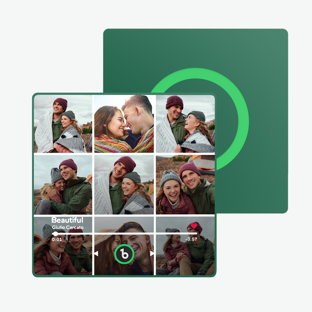 Aimant De Réfrigérateur Musical Personnalisé Et Photo Avec Cadre Coloré, Autocollant Mural De Musique, Mouvement Musical Pouvant Être Joué, Cadeau Pour Couple - MyFaceSocksFR