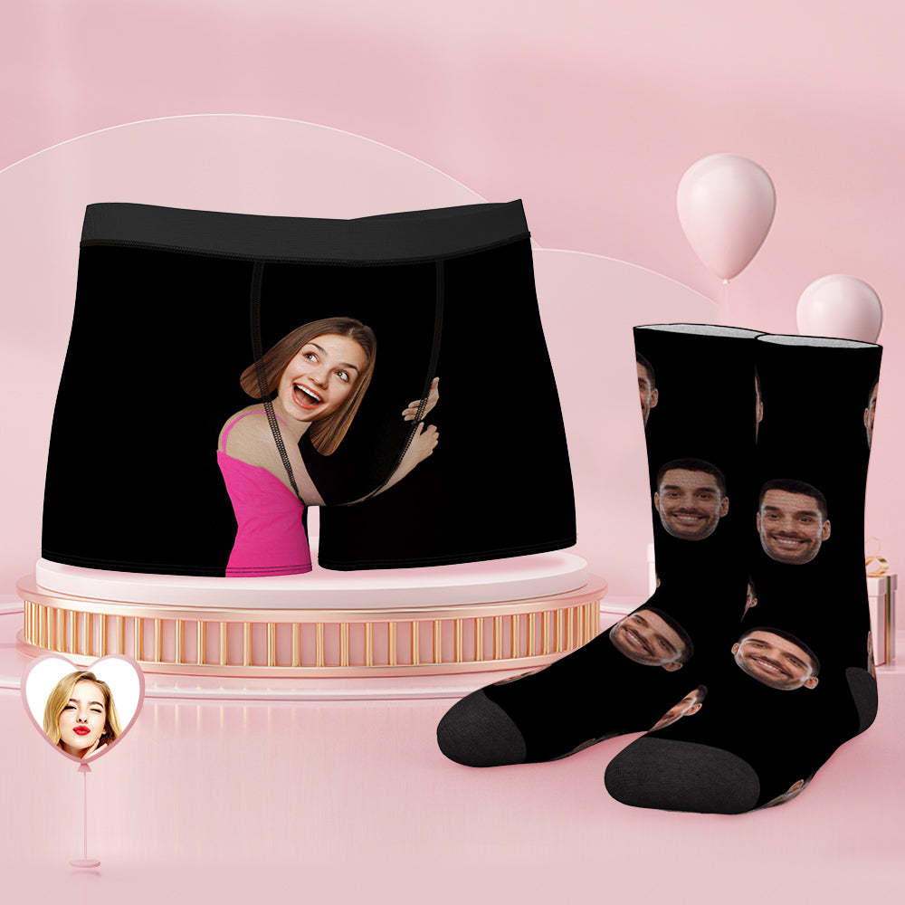 Ensemble De Caleçons Et Chaussettes Personnalisés Face On Bodyks - VisageChaussettes