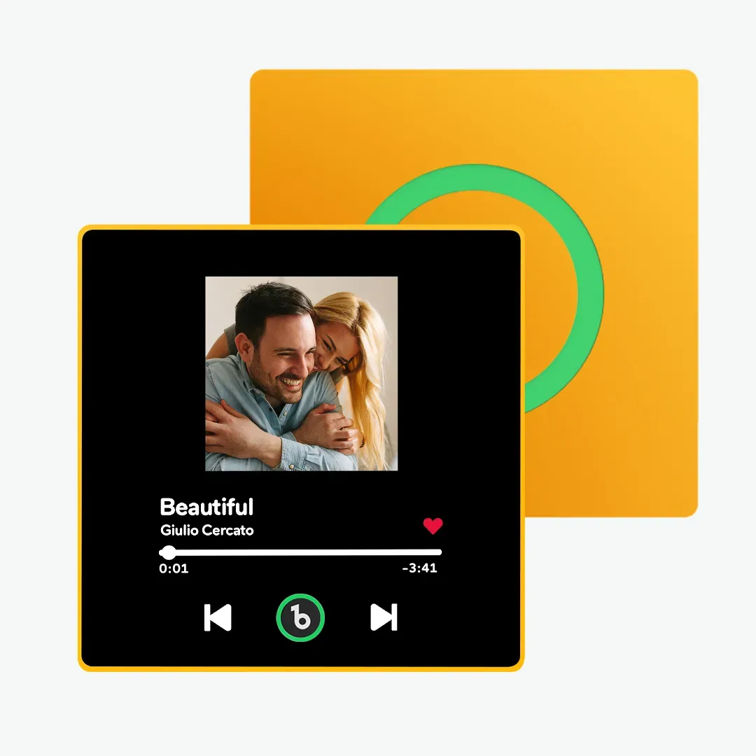 Aimant De Réfrigérateur Musical Personnalisé Avec Cadre Coloré, Autocollant Photo Mural Musical, Cadeau Pour Couple - MyFaceSocksFR