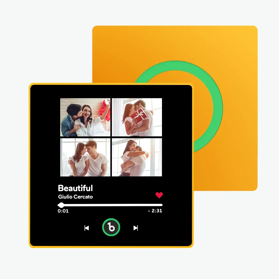 Aimant De Réfrigérateur Musical Personnalisé Avec Cadre Coloré, Autocollant Photo Mural Musical, Cadeau Pour Couple - MyFaceSocksFR