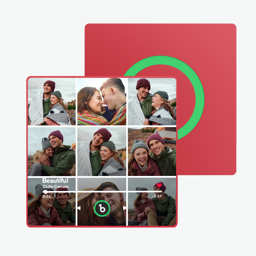 Aimant De Réfrigérateur Musical Personnalisé Et Photo Avec Cadre Coloré, Autocollant Mural De Musique, Mouvement Musical Pouvant Être Joué, Cadeau Pour Couple - MyFaceSocksFR
