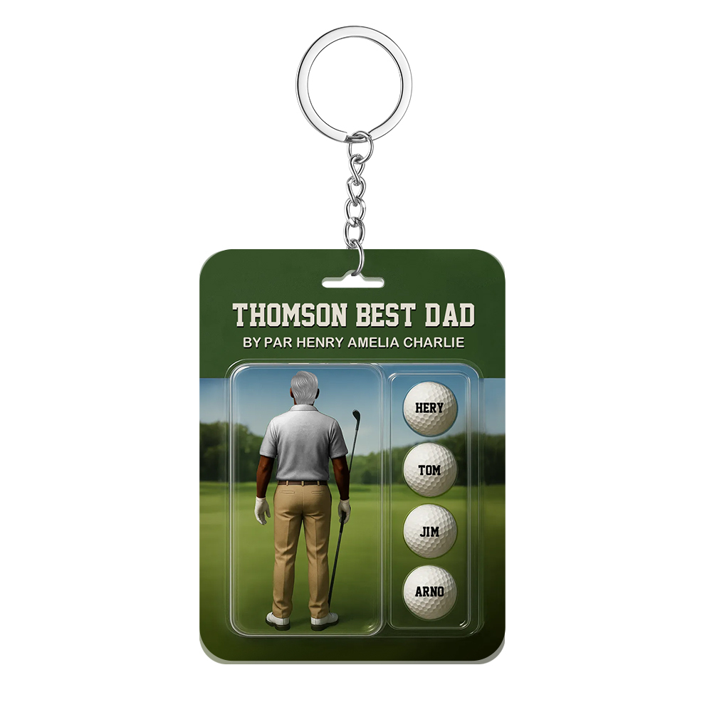 Plaque Personnalisée En Acrylique Représentant Un Papa Golfeur, Souvenir Avec Nom Personnalisé Pour La Fête Des Pères - MyFaceSocksFR