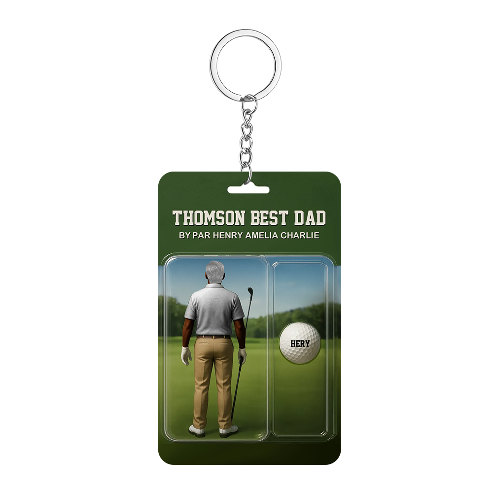 Plaque Personnalisée En Acrylique Représentant Un Papa Golfeur, Souvenir Avec Nom Personnalisé Pour La Fête Des Pères - MyFaceSocksFR