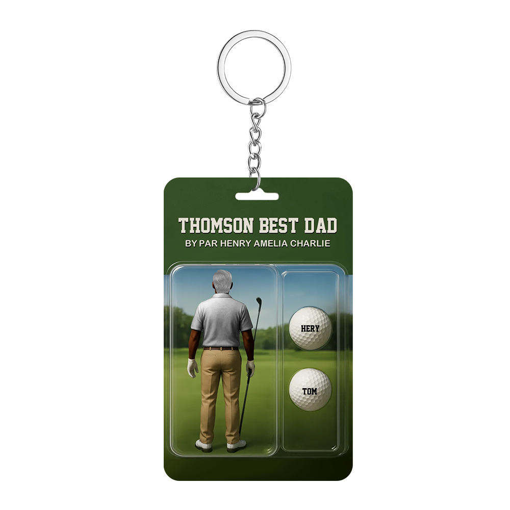 Plaque Personnalisée En Acrylique Représentant Un Papa Golfeur, Souvenir Avec Nom Personnalisé Pour La Fête Des Pères - MyFaceSocksFR