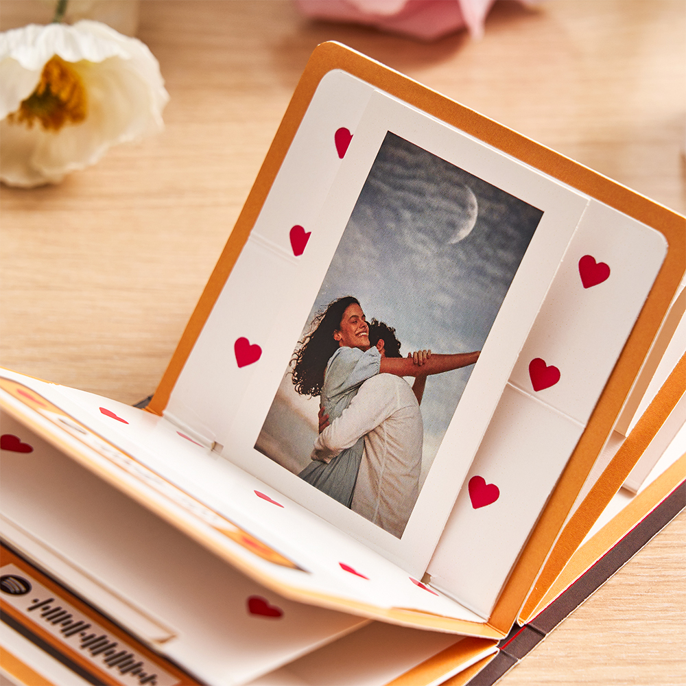 Album Photo Pop-up De Noël Personnalisé – Livre Souvenir 3d Sur Mesure Avec Vos Photos Et Votre Musique, Cadeau Scrapbooking Artisanal À Effet Explosion Pour Anniversaire, Mariage, Anniversaire - MyFaceSocksFR