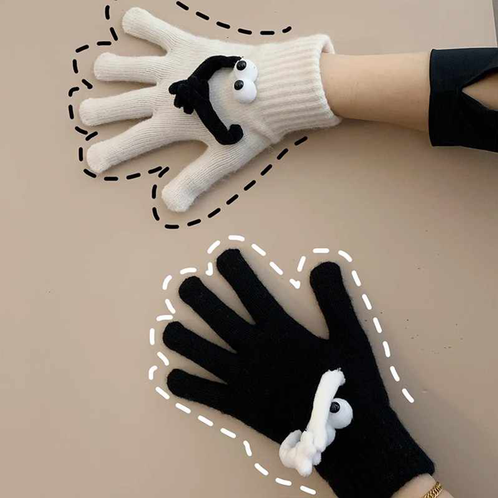 Gants Magnétiques Chauds D'hiver Pour Femmes, 1 Paire, Chauffe-mains Pour Écran Tactile, Cadeau De Noël Pour Petite Amie - VisageChaussettes