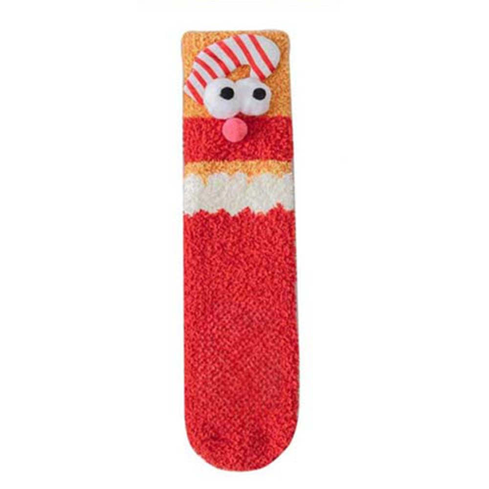 Chaussettes De Noël En Peluche Polaire Pour Femmes, Chaussettes De Sol D'hiver Pour La Maison, Cadeaux De Noël - VisageChaussettes