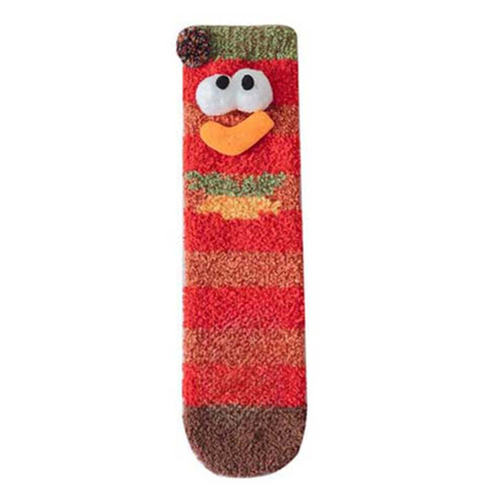 Chaussettes De Noël En Peluche Polaire Pour Femmes, Chaussettes De Sol D'hiver Pour La Maison, Cadeaux De Noël - VisageChaussettes