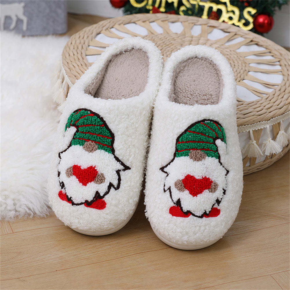 Pantoufles De Noël, Chaussures Naines Sans Visage, Pantoufles En Coton Pour La Maison - VisageChaussettes