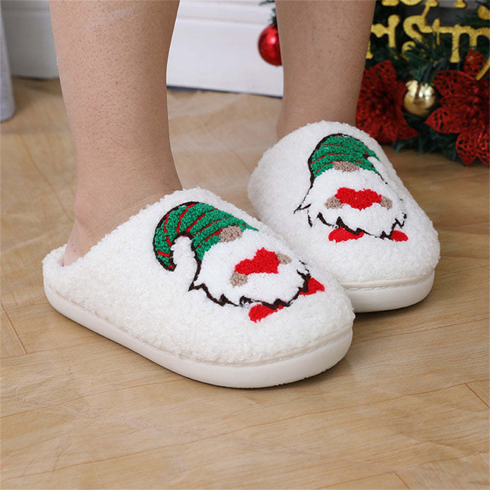 Pantoufles De Noël, Chaussures Naines Sans Visage, Pantoufles En Coton Pour La Maison - VisageChaussettes