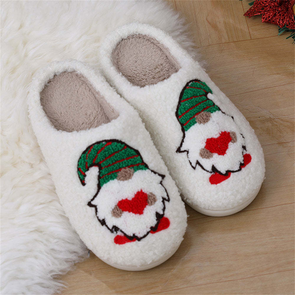 Pantoufles De Noël, Chaussures Naines Sans Visage, Pantoufles En Coton Pour La Maison - VisageChaussettes