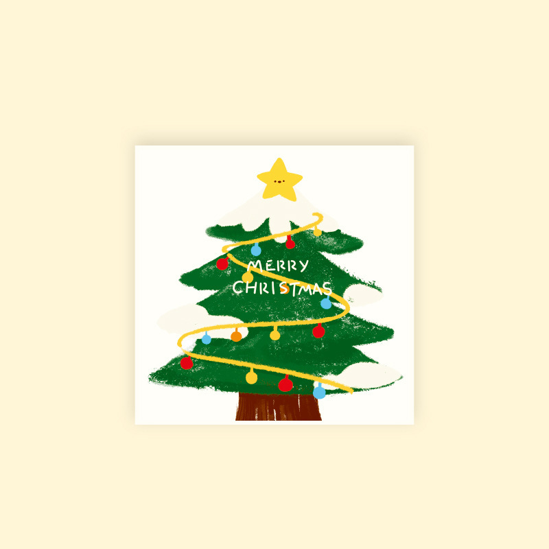 Carte De Vœux De Noël Sapin De Noël 0,01 X 10 X 10 Cm - MyFaceSocksFR