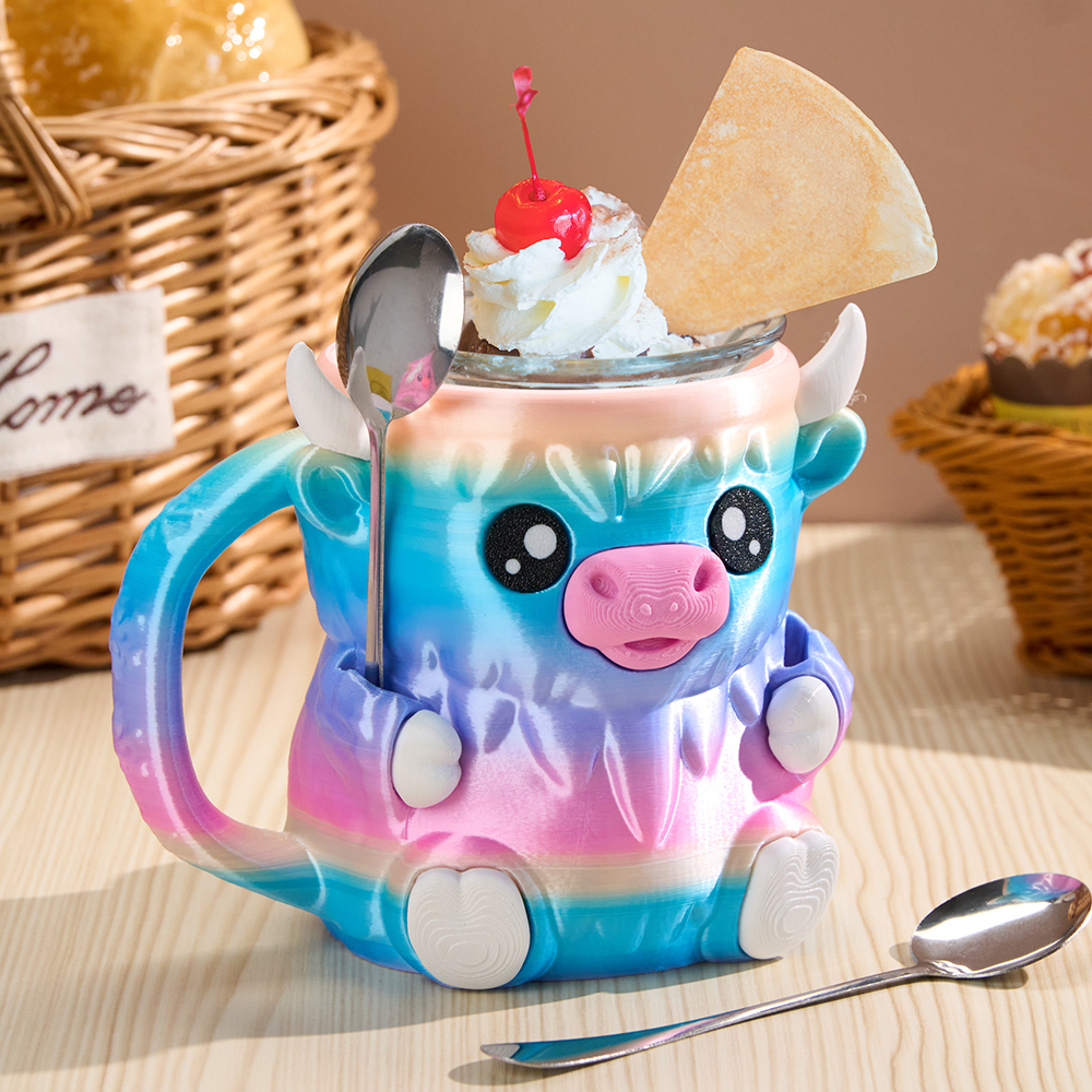 Cadeau De Noël : Porte-glace Mignon En Forme De Vache Avec Poignée Et Cuillère – Manchon Isotherme Réutilisable En Forme De Vache Pour Glaces, Boissons Et Desserts – Cadeau Amusant Pour Les Amateurs De Glaces - MyFaceSocksFR