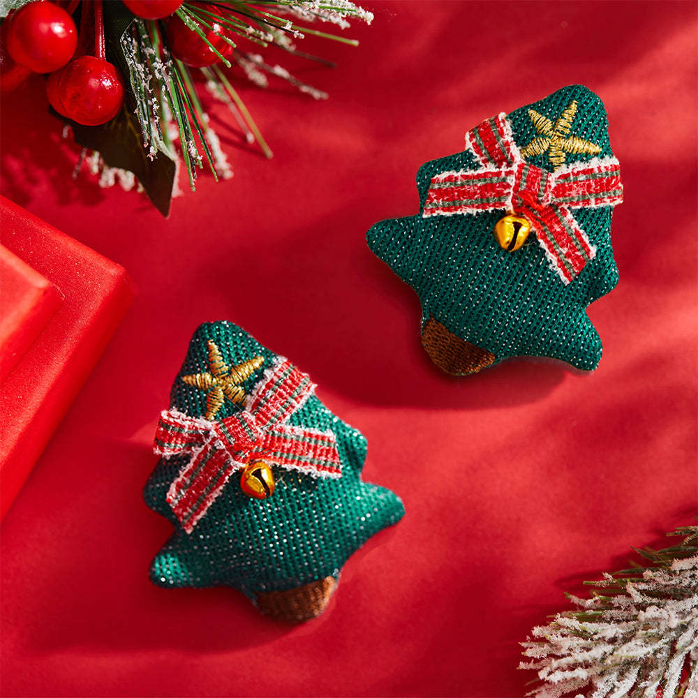Noël Chaussettes Broches Broches Écharpe Charme Bijoux Nouvel An Cadeaux Cloche Arc 2 Pcs/ensemble - VisageChaussettes