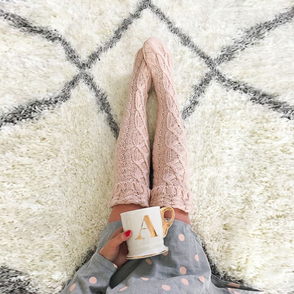 Chaussettes D'hiver Pour Femmes Avec Tube Moyen Et Long Sur Le Genou - VisageChaussettes