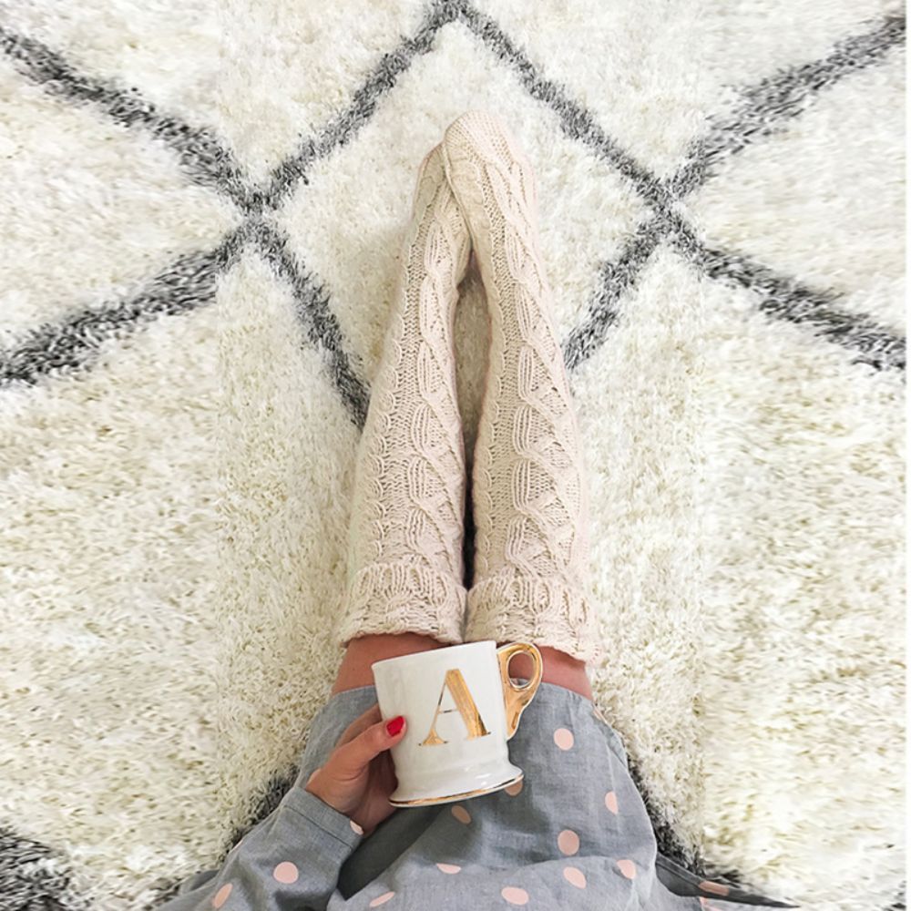 Chaussettes D'hiver Pour Femmes Avec Tube Moyen Et Long Sur Le Genou - VisageChaussettes