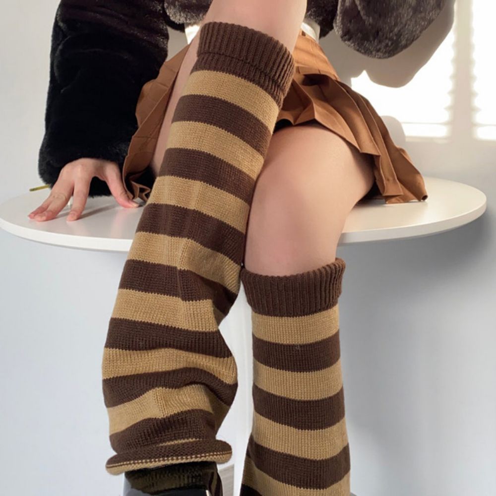 Chaussettes Mi-tube Tricotées Pour Femmes Chaussettes En Laine Chaudes D'hiver À Jambes Larges - VisageChaussettes