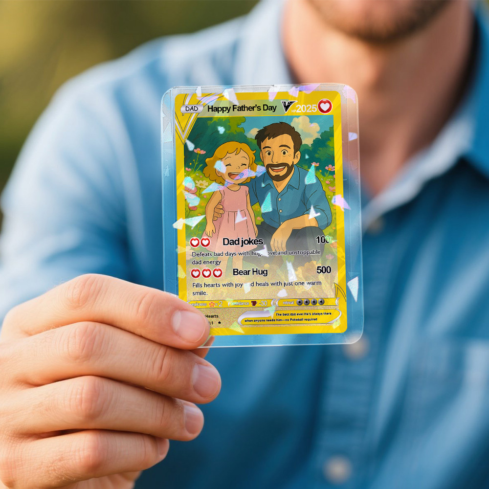 Carte Pokémon Fête Des Pères, Carte Pokémon Personnalisée, Cadeau Pour Papa, Cadeau Fête Des Pères, Idée Cadeau Pokémon Personnalisée - MyFaceSocksFR