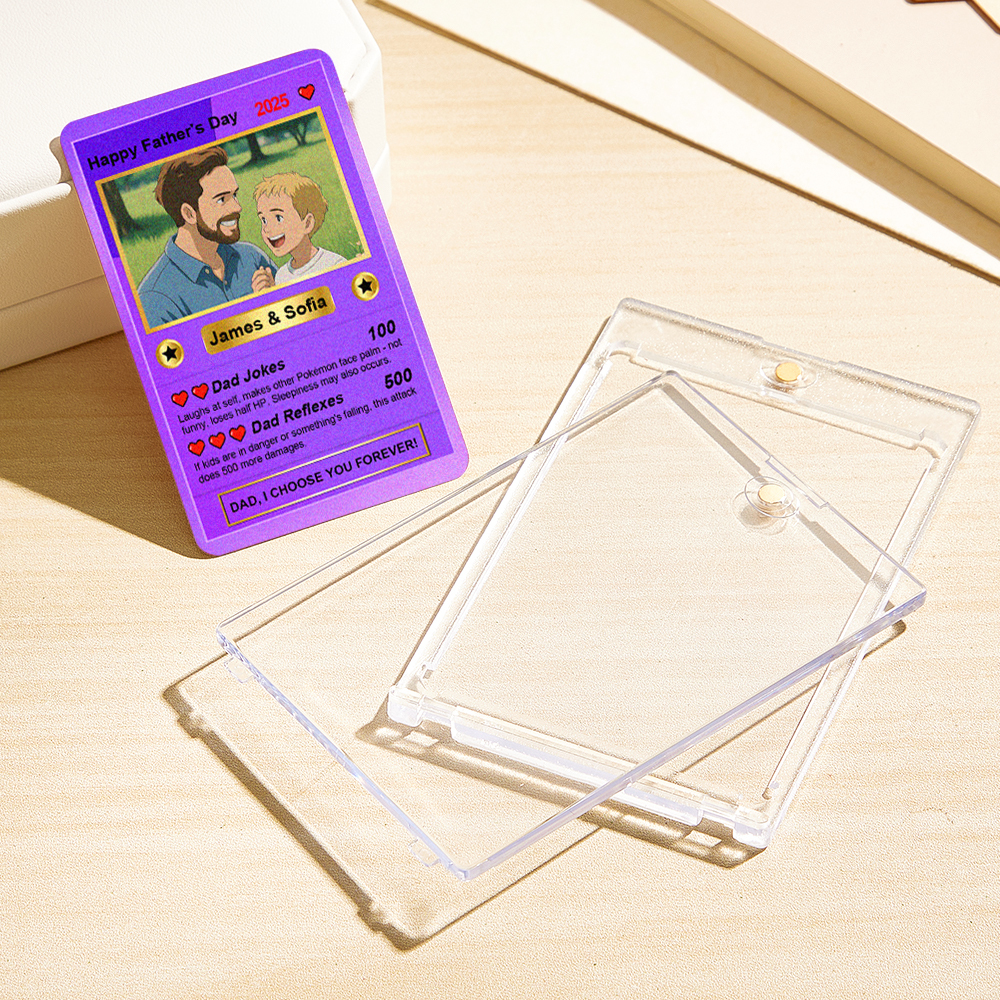 Cartes Anime Personnalisées Pour La Fête Des Pères, Carte De Poker Photo Personnalisée, Idée Cadeau Pour Un Être Cher - MyFaceSocksFR